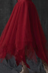 Marc Le Bihan 2590 Collection of Triple Tulle Silk Skirts Handmade in France MLB-2590-HONG Red